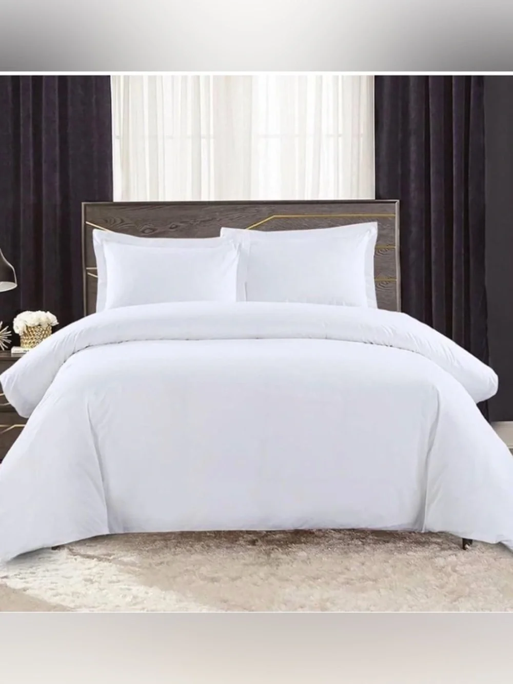 RH White Italian Cotton Duvet Cover California King Restoration Hardware Percale